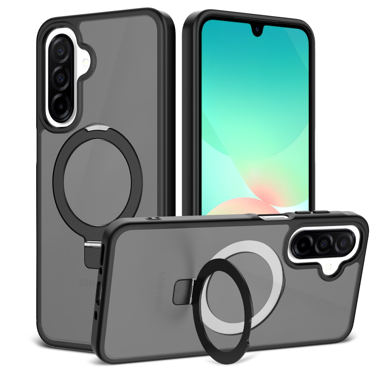 Samsung Galaxy A17 Hybrid Case Magnetic Ring Black