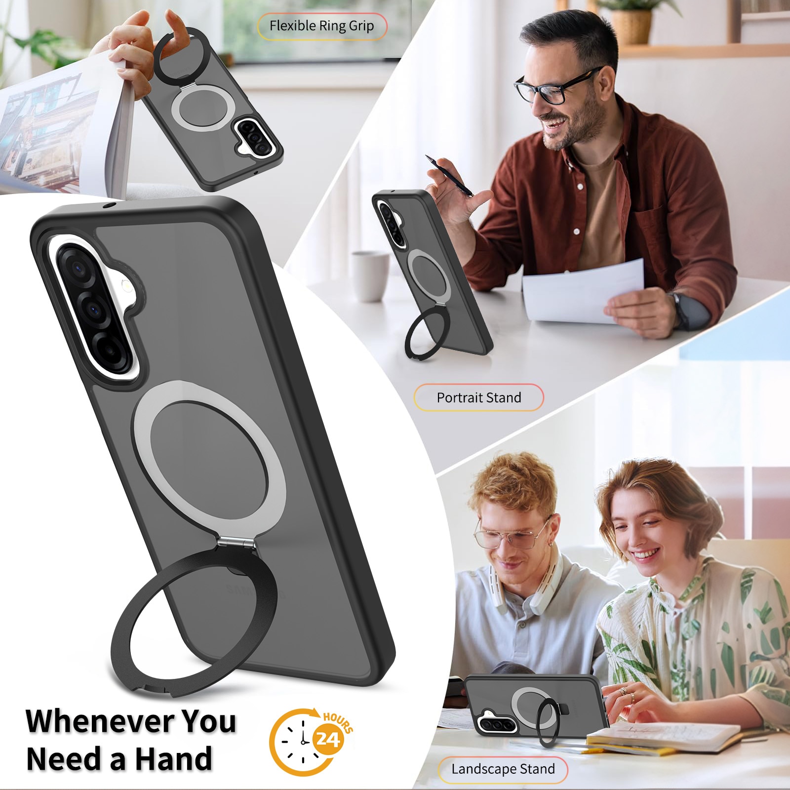 Samsung Galaxy A17 Hybrid Case Magnetic Ring Black