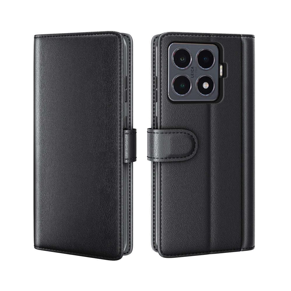 Xiaomi 15T Pro Genuine Leather Wallet Case Black