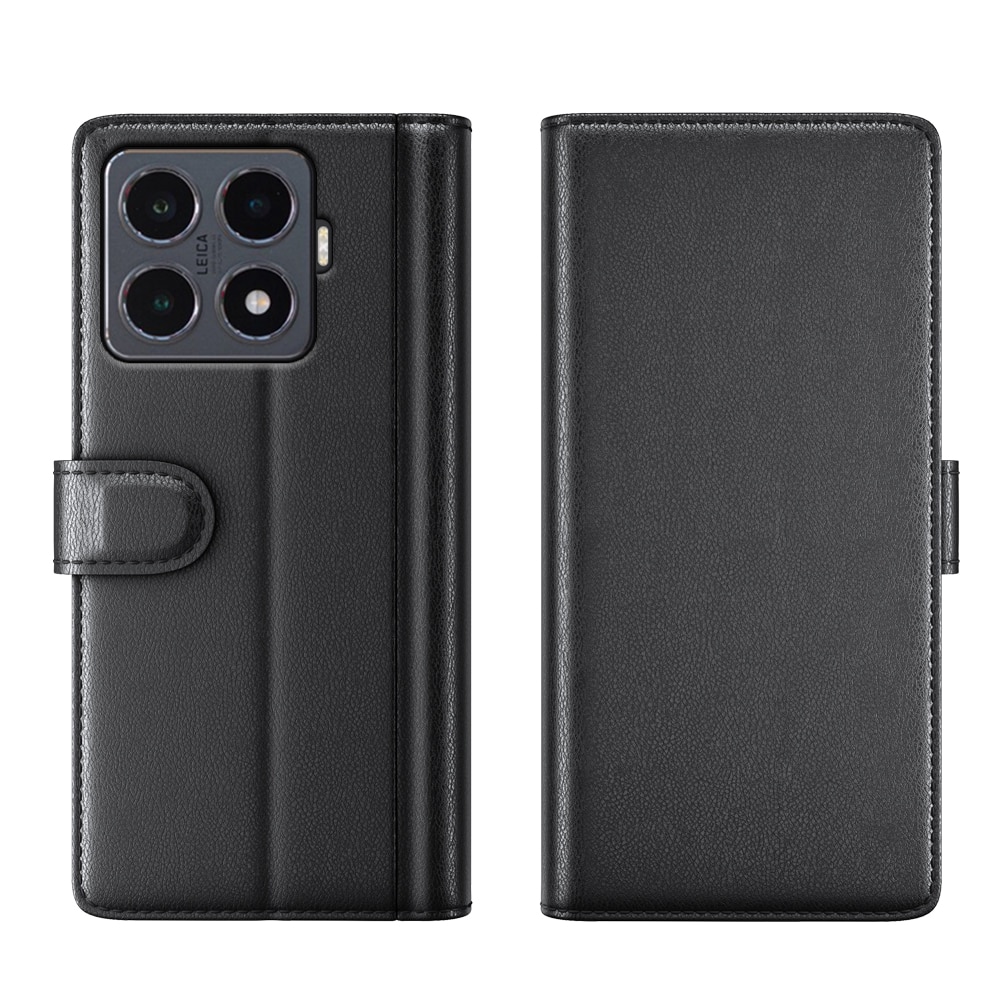 Xiaomi 15T Genuine Leather Wallet Case Black