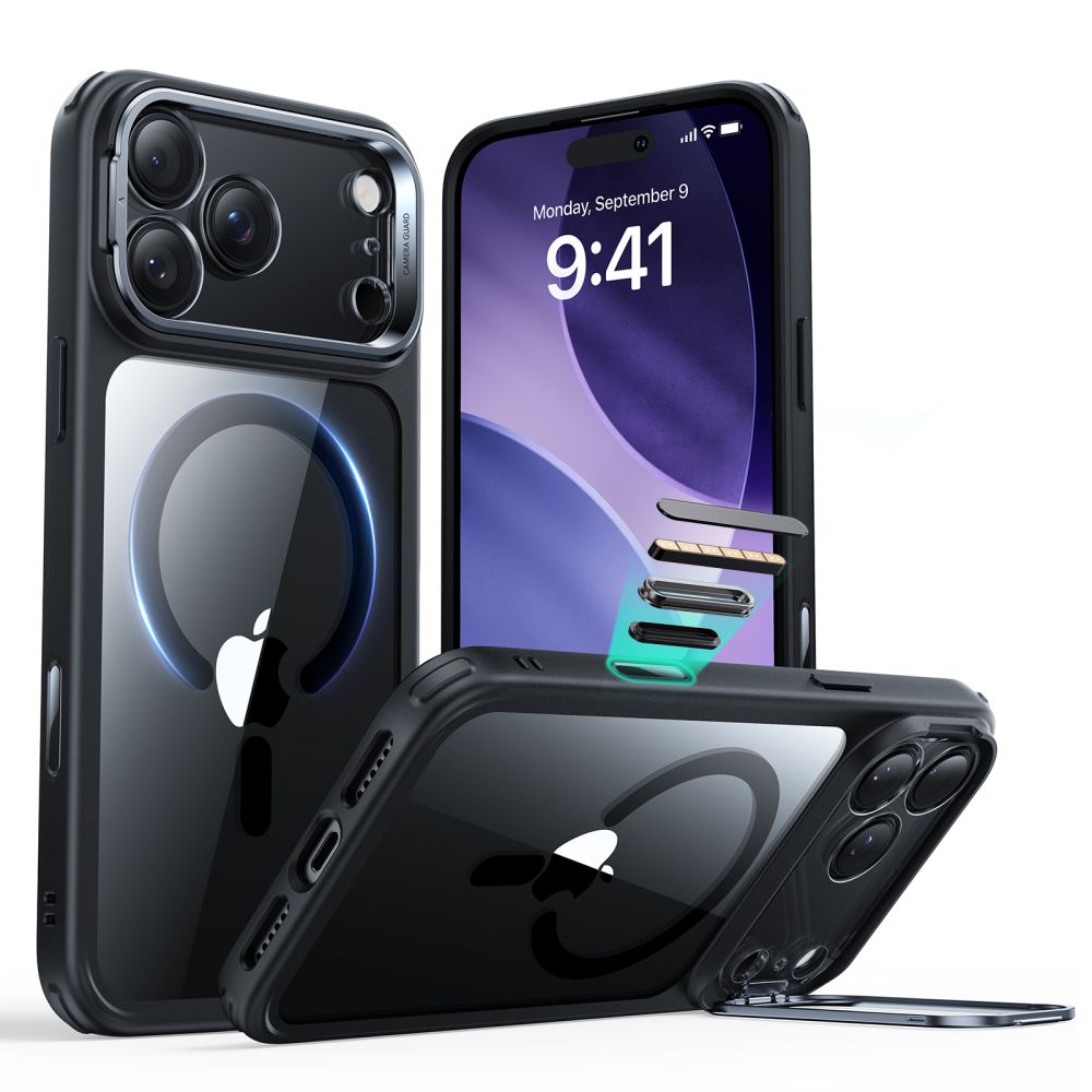 iPhone 17 Pro Classic Kickstand Halolock MagSafe Black/Transparent