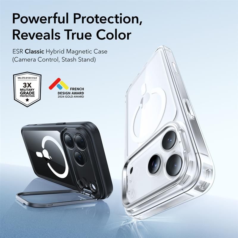 iPhone 17 Pro Classic Kickstand Halolock MagSafe Black/Transparent