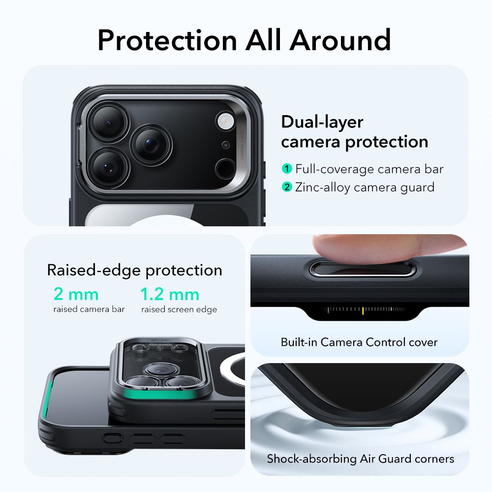 iPhone 17 Pro Classic Kickstand Halolock MagSafe Black/Transparent