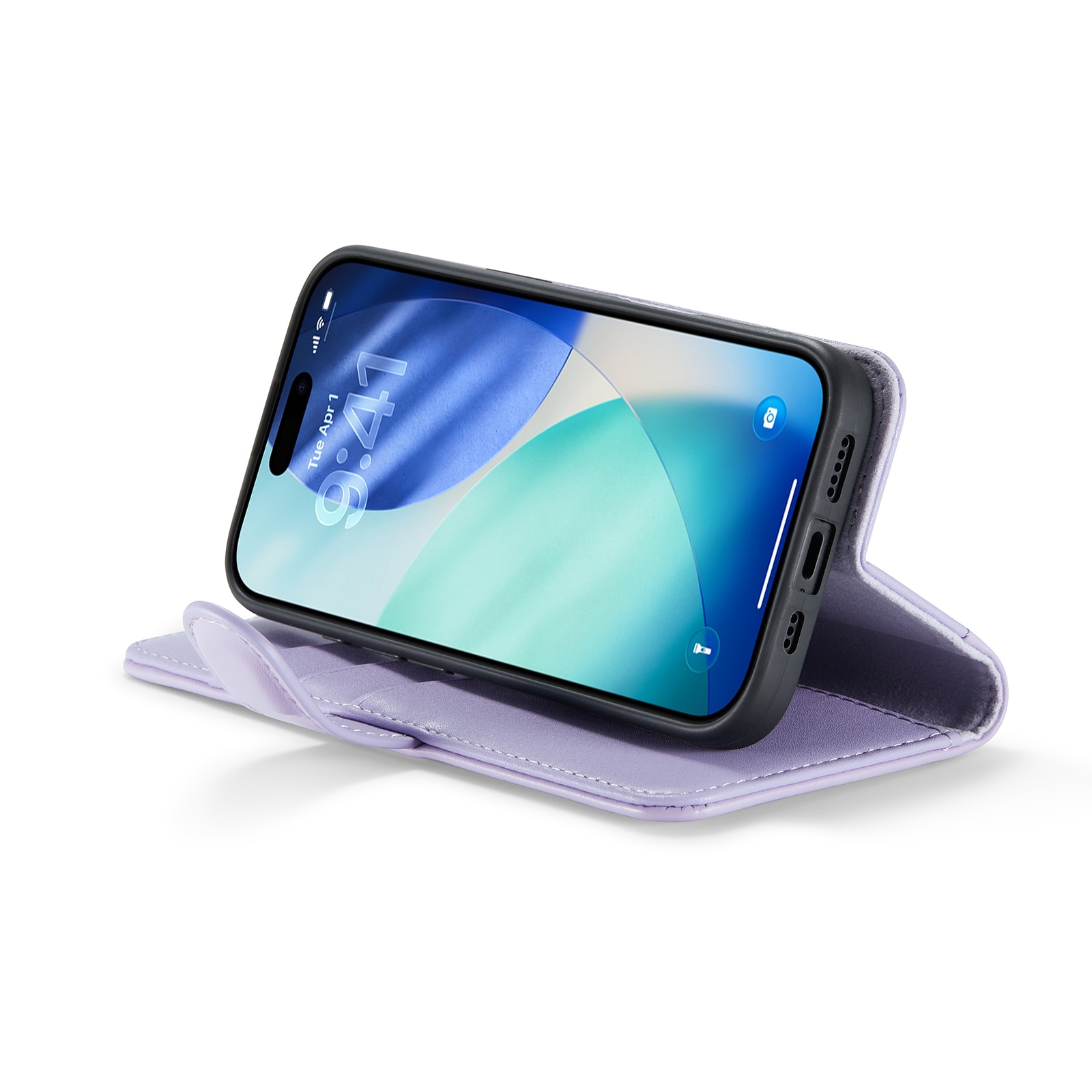iPhone 17 Genuine Leather Wallet Case Purple