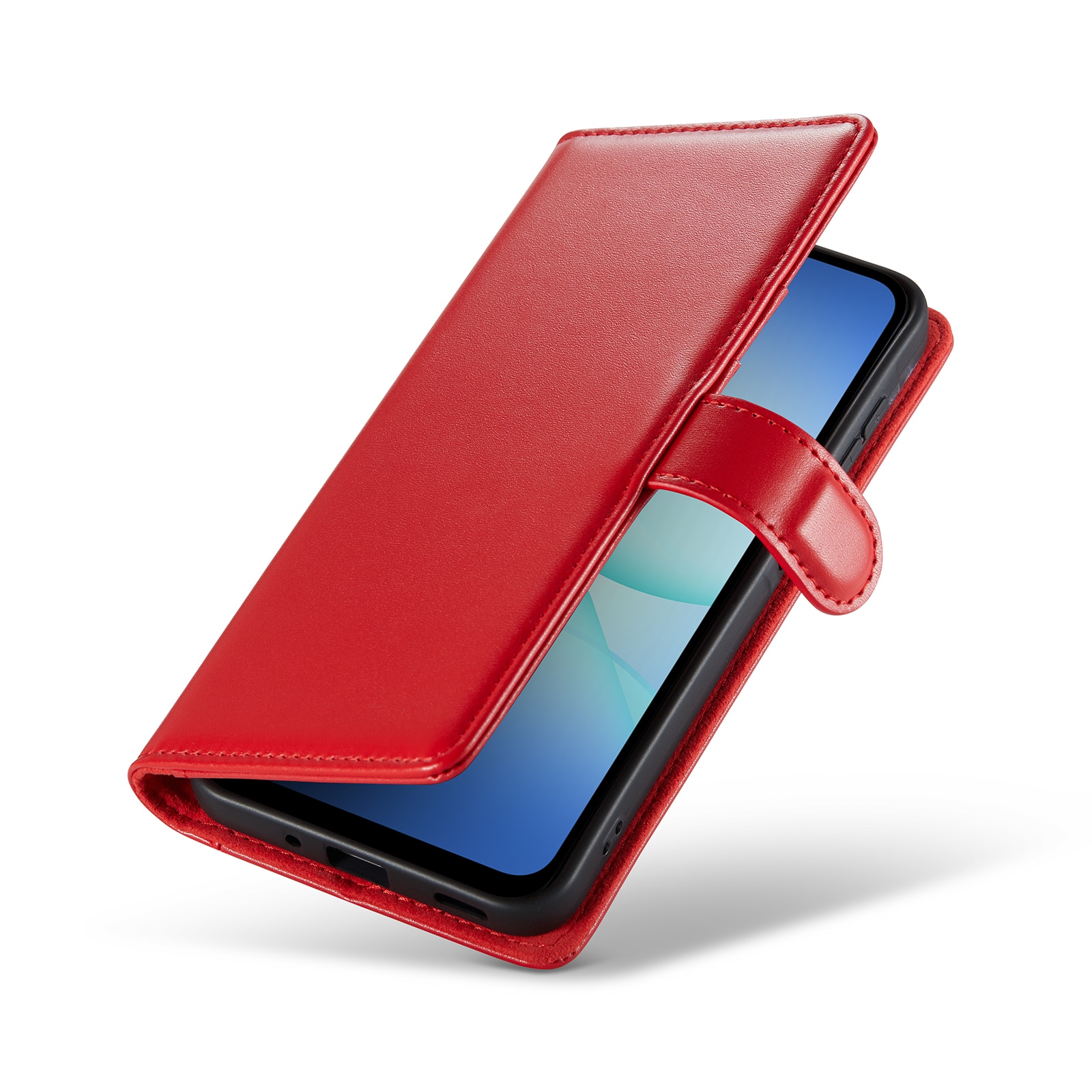Samsung Galaxy A17 Genuine Leather Wallet Case Red