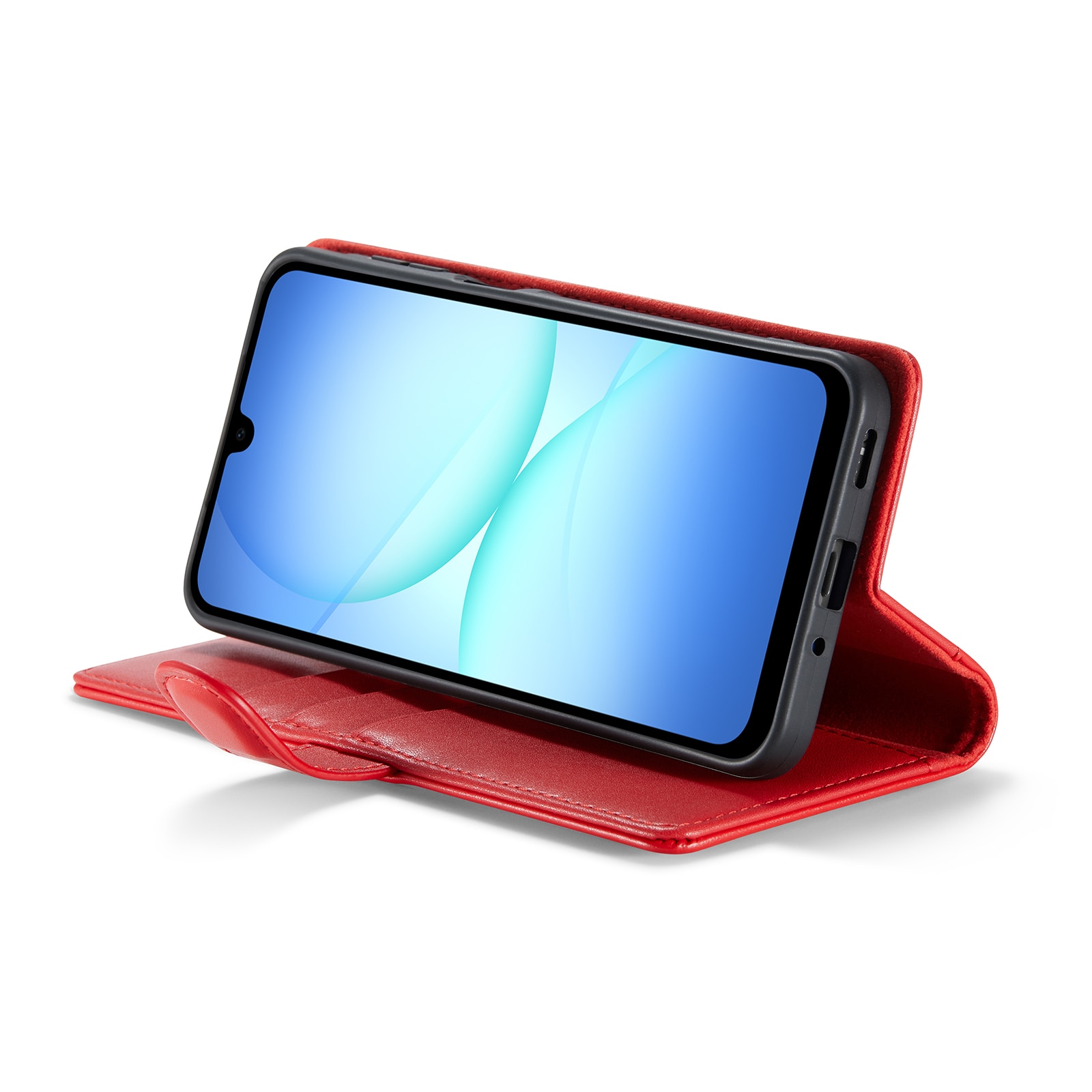 Samsung Galaxy A17 Genuine Leather Wallet Case Red
