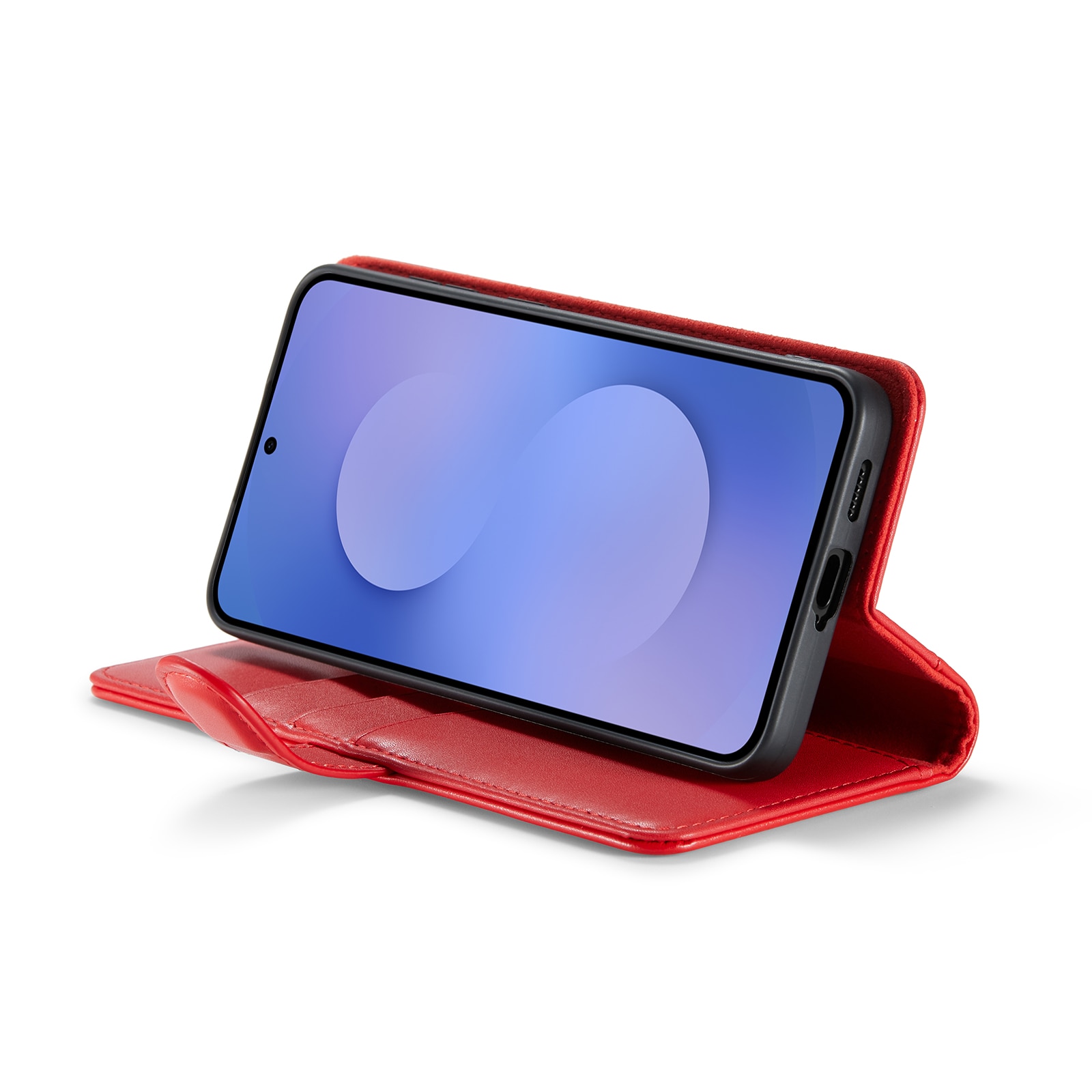 Samsung Galaxy S25 FE Genuine Leather Wallet Case Red