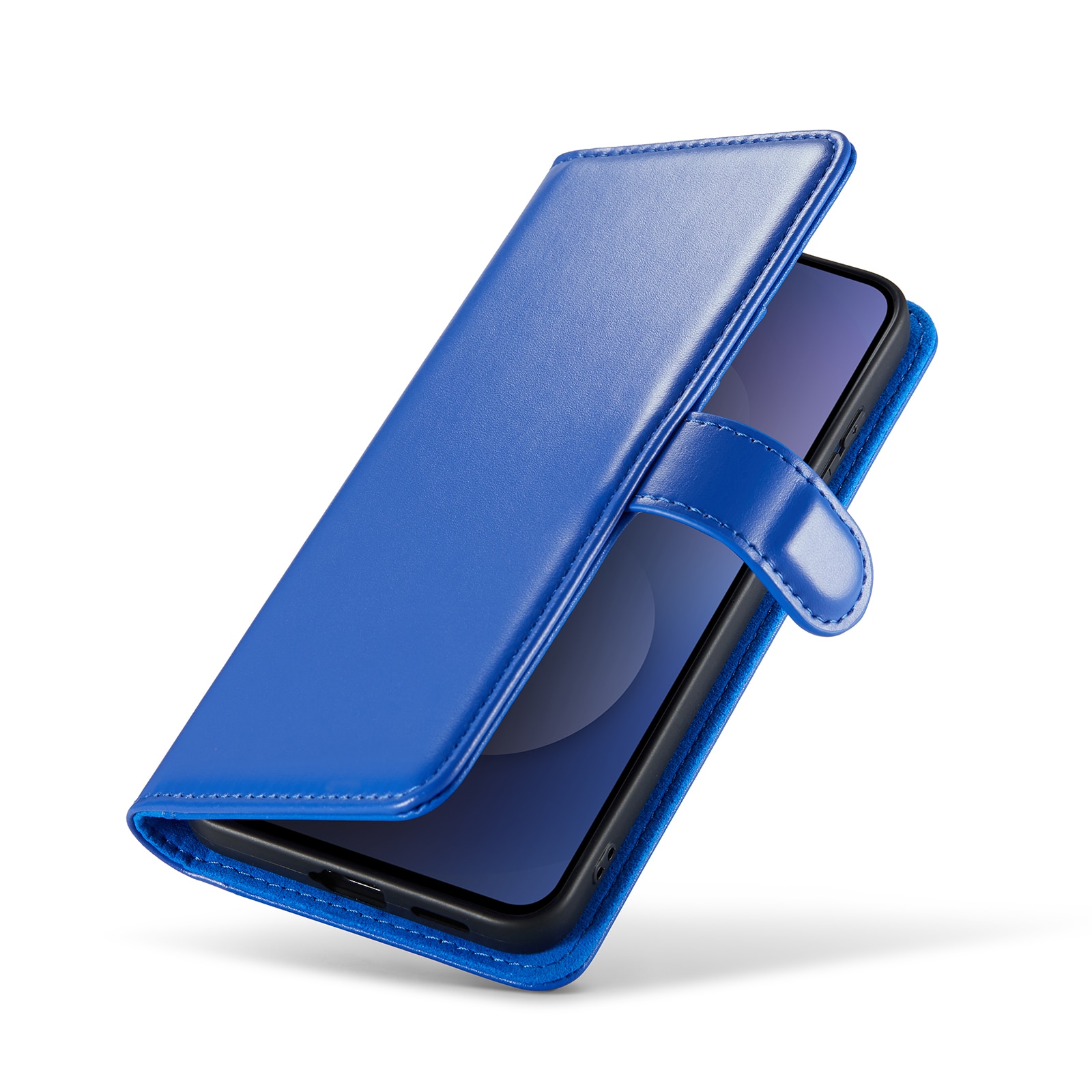 Samsung Galaxy S25 FE Genuine Leather Wallet Case Blue