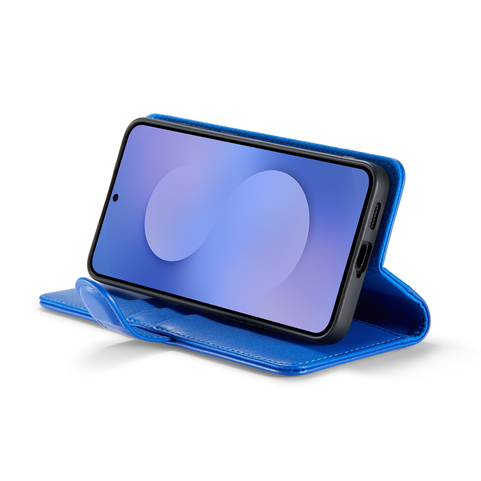 Samsung Galaxy S25 FE Genuine Leather Wallet Case Blue