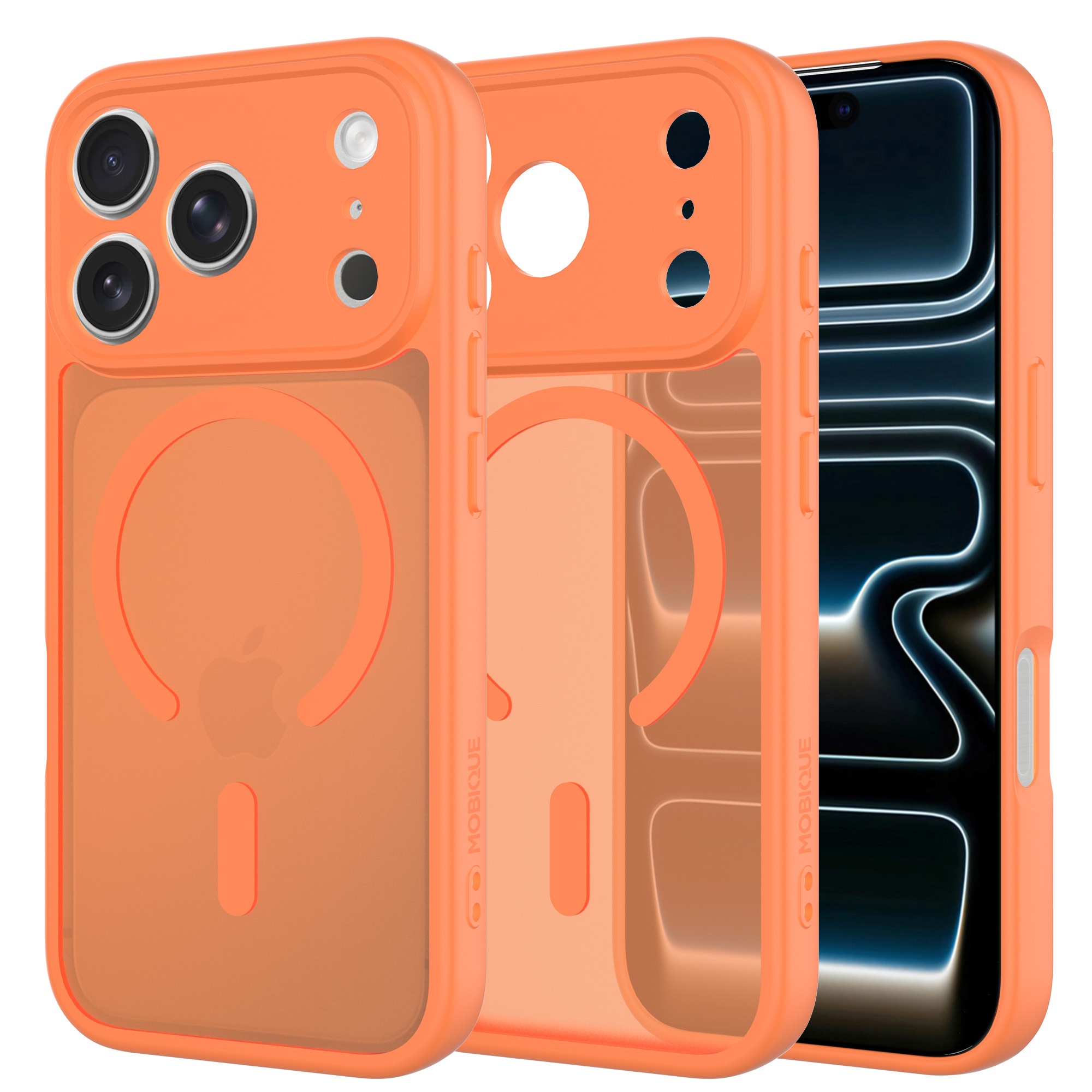 Magnetic Hybrid Case iPhone 17 Pro Max Frosted Orange