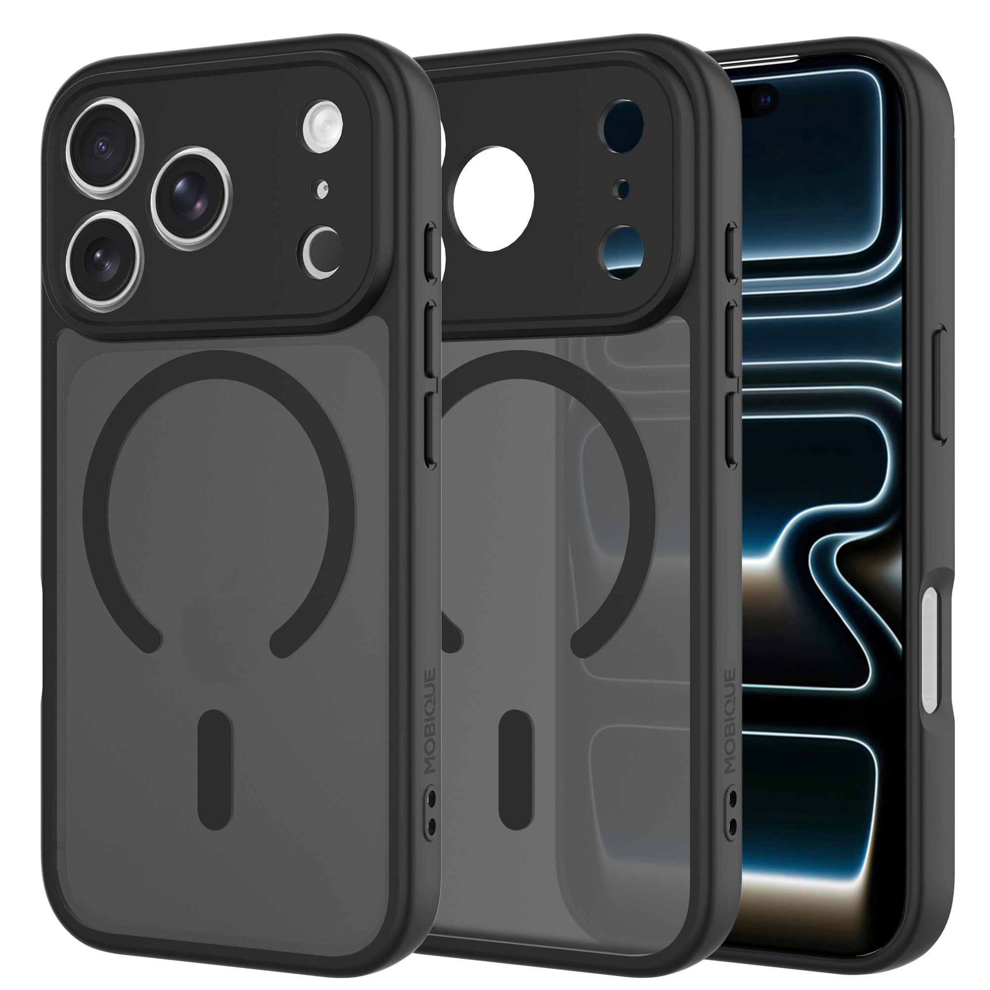 Magnetic Hybrid Case iPhone 17 Pro Max Frosted Black