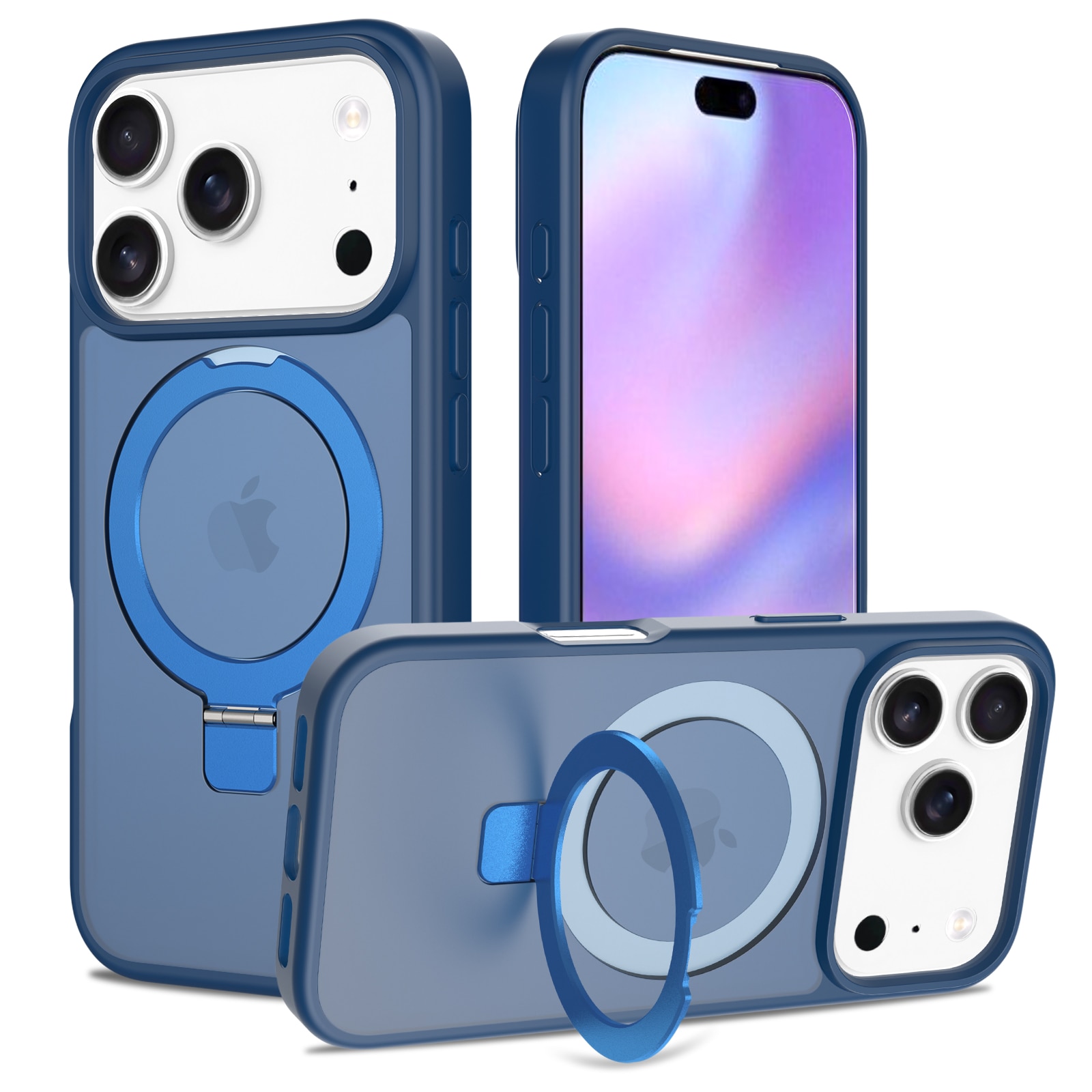 iPhone 17 Pro Max Hybrid Case Magnetic Ring Dark Blue