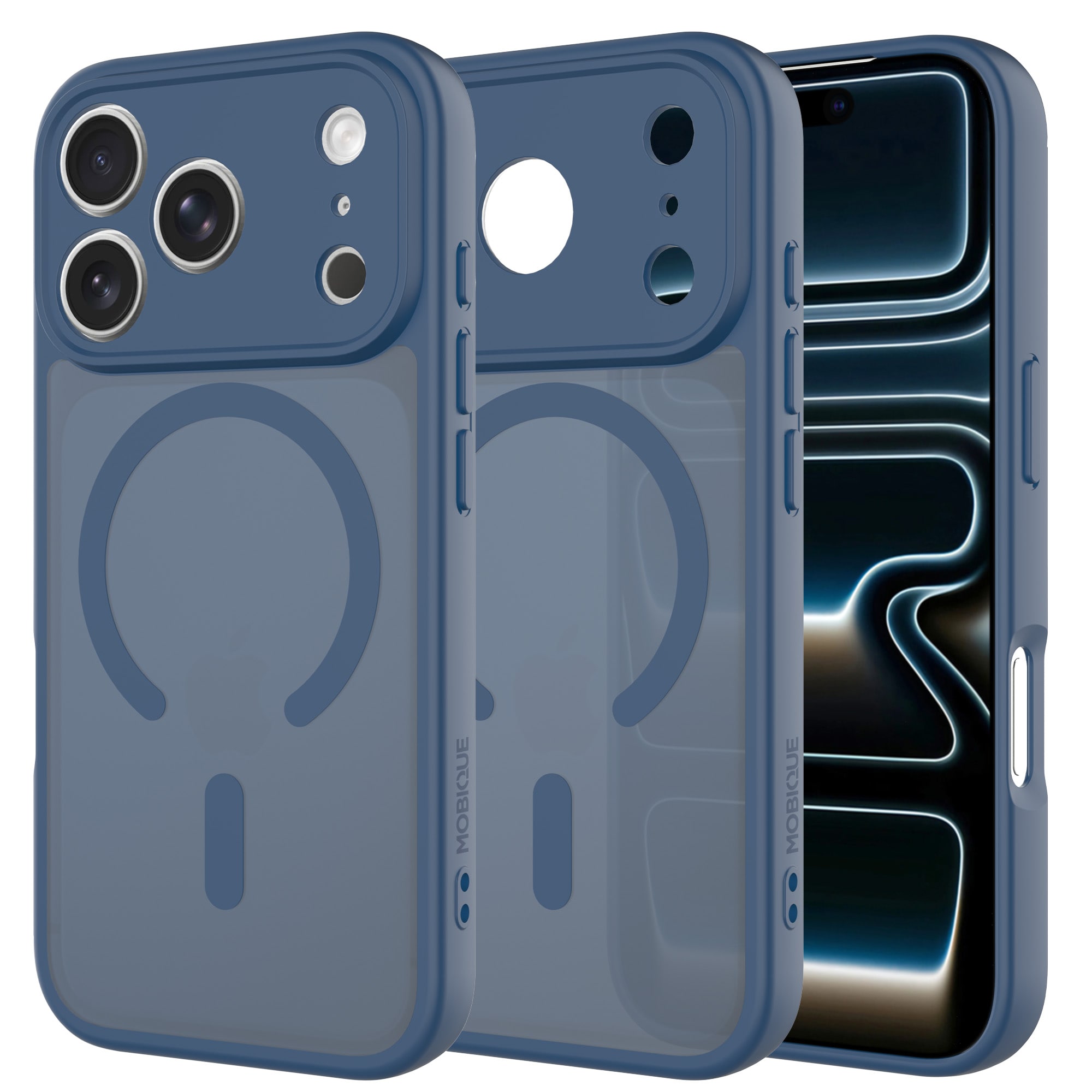 Magnetic Hybrid Case iPhone 17 Pro Dark Blue