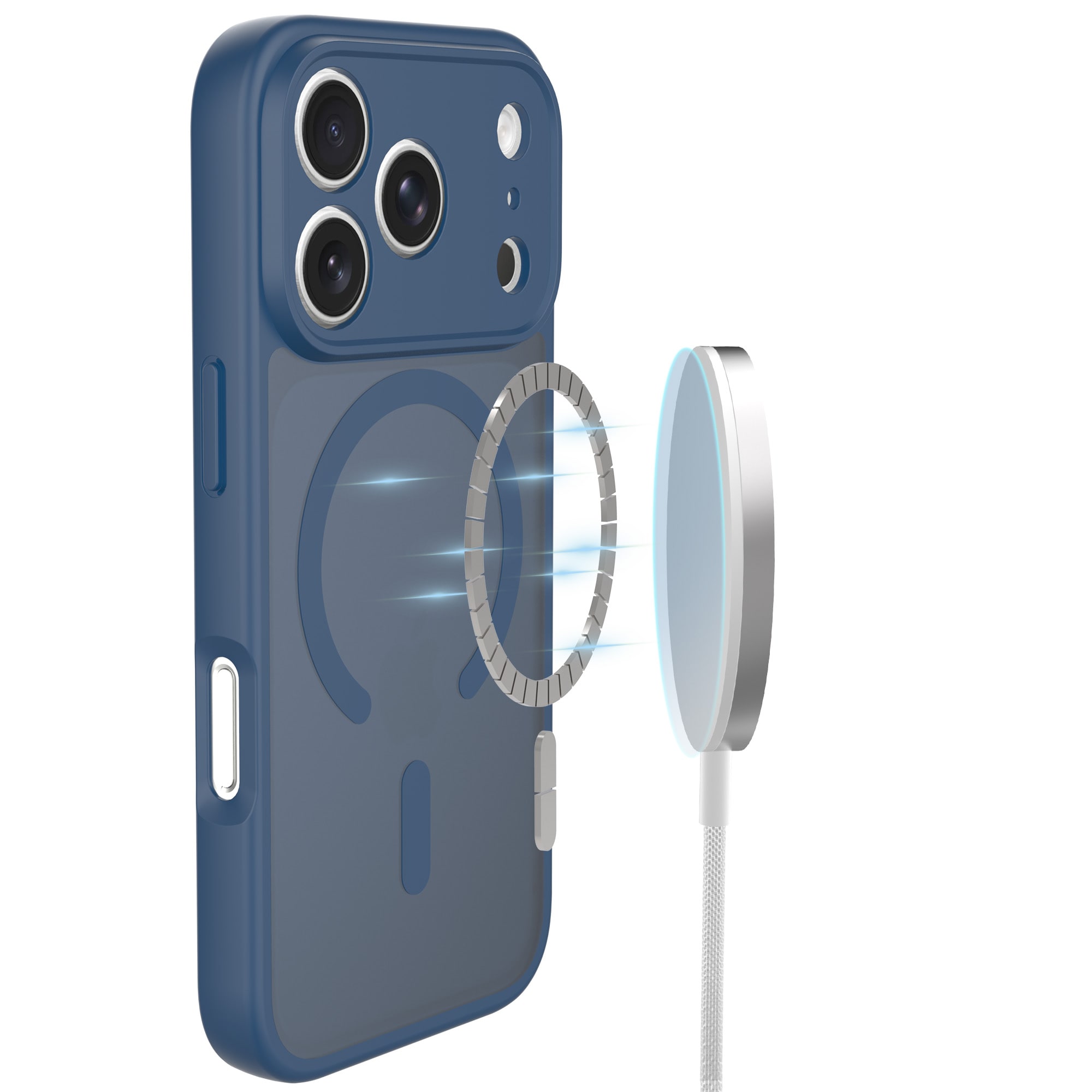 Magnetic Hybrid Case iPhone 17 Pro Dark Blue