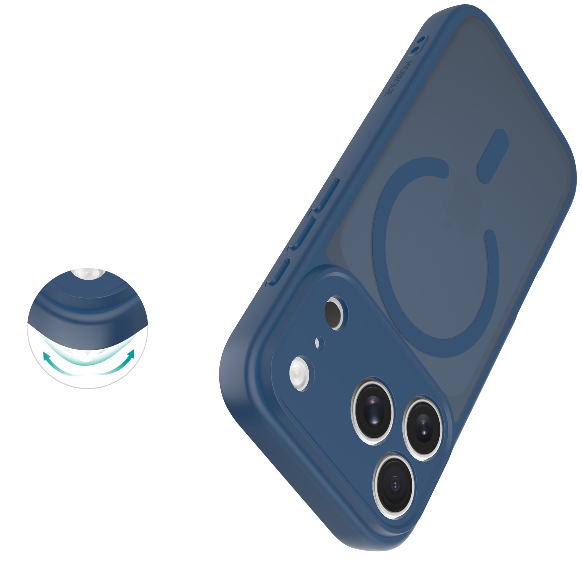 Magnetic Hybrid Case iPhone 17 Pro Dark Blue