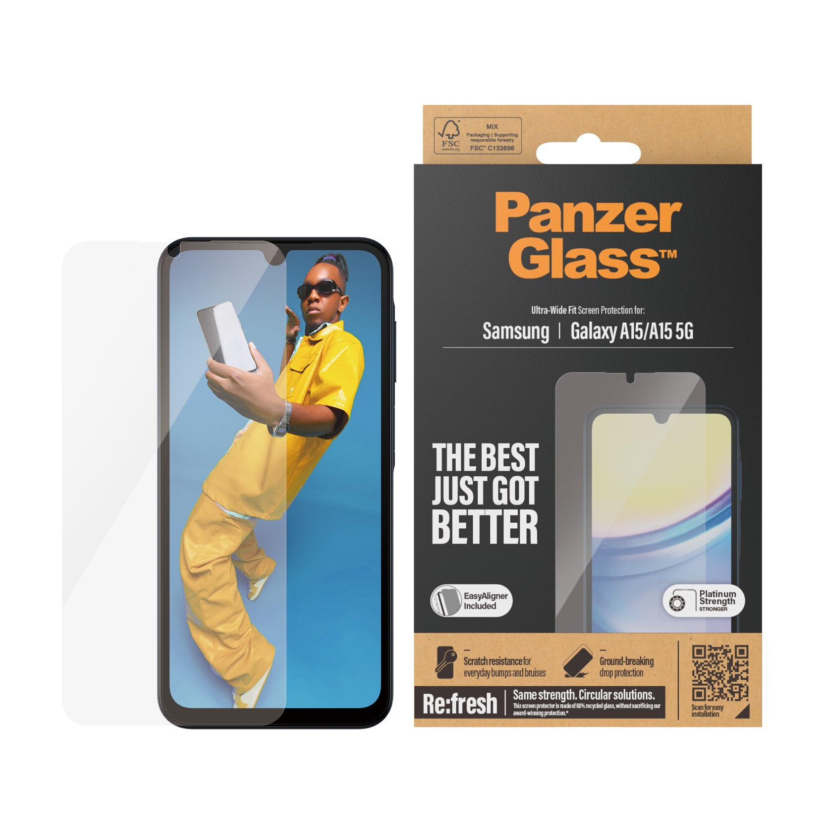 Samsung Galaxy A15 Screen Protector (with EasyAligner) Ultra Wide Fit