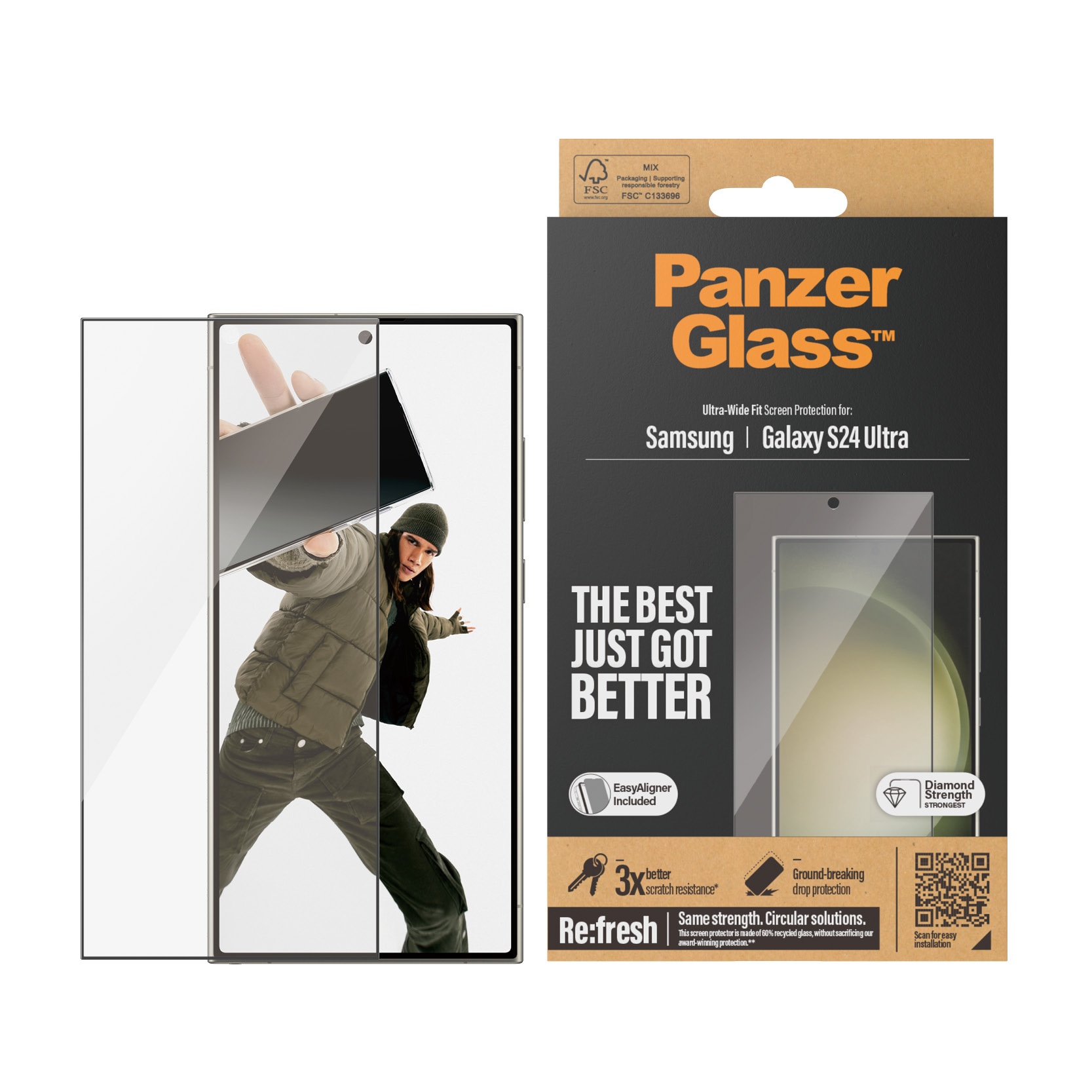 PanzerGlass® 3-in-1 Protection Pack Samsung Galaxy S24 Ultra | Ultra-Wide  Fit w. EasyAligner