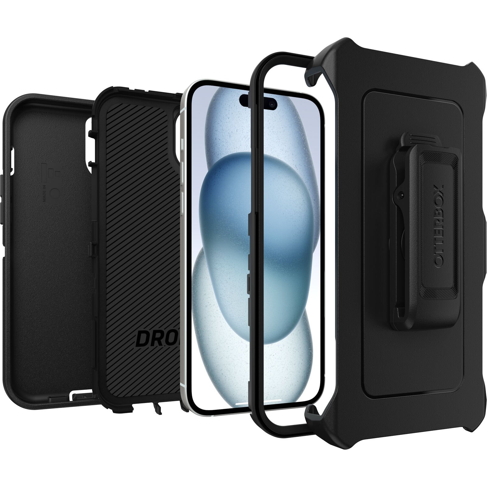 iPhone 15 Plus Defender Case Black