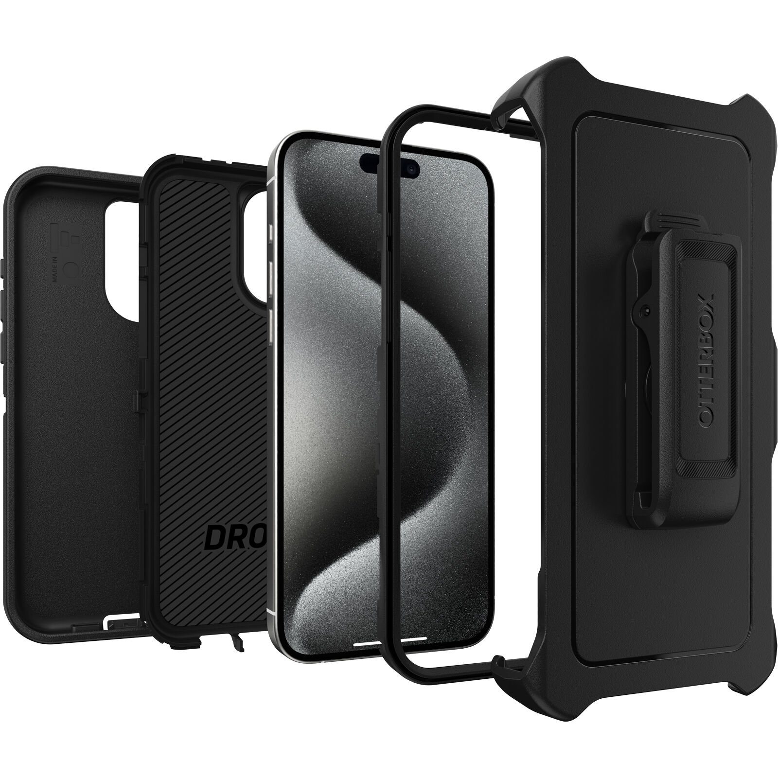 iPhone 15 Pro Max Defender Case Black