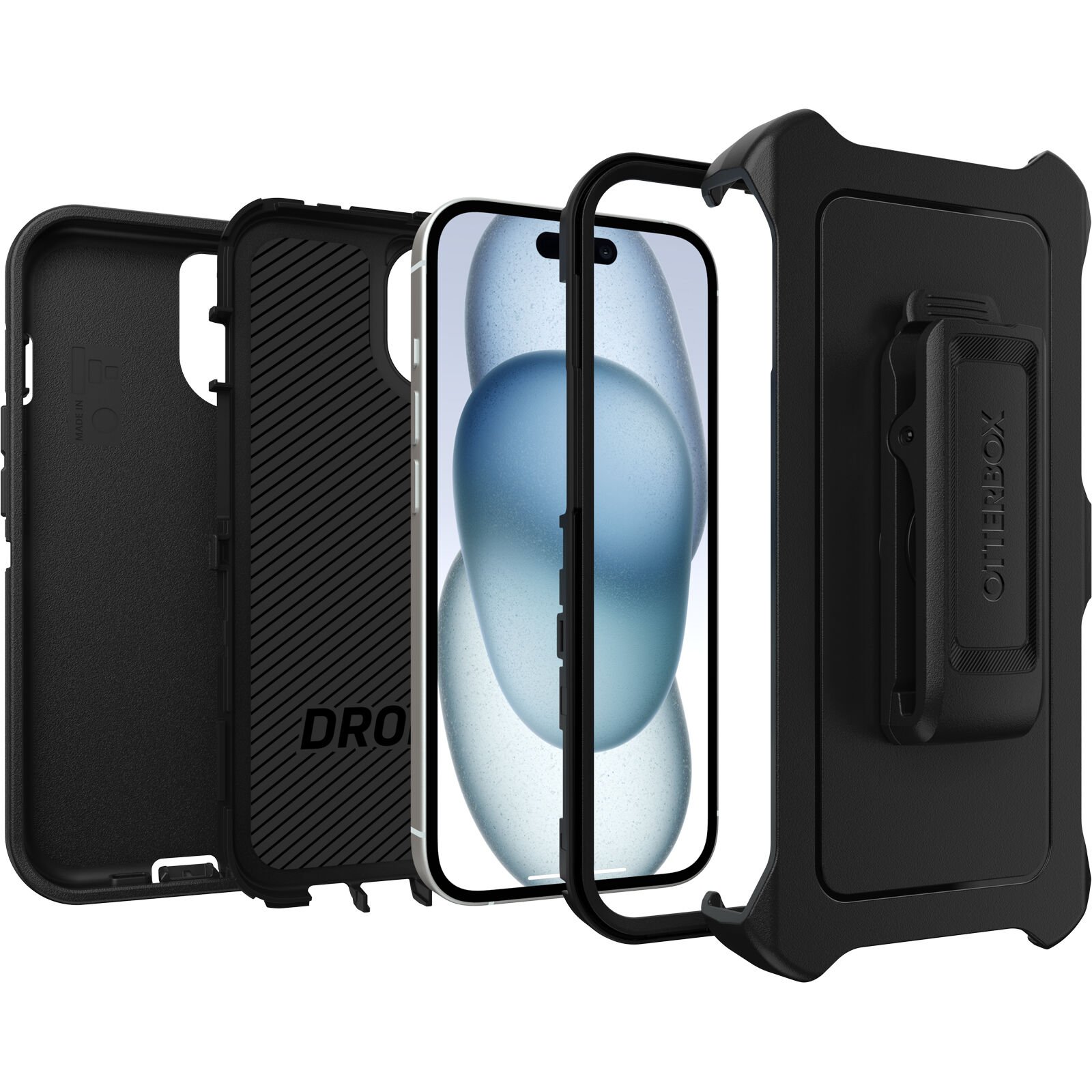 iPhone 15 Defender Case Black