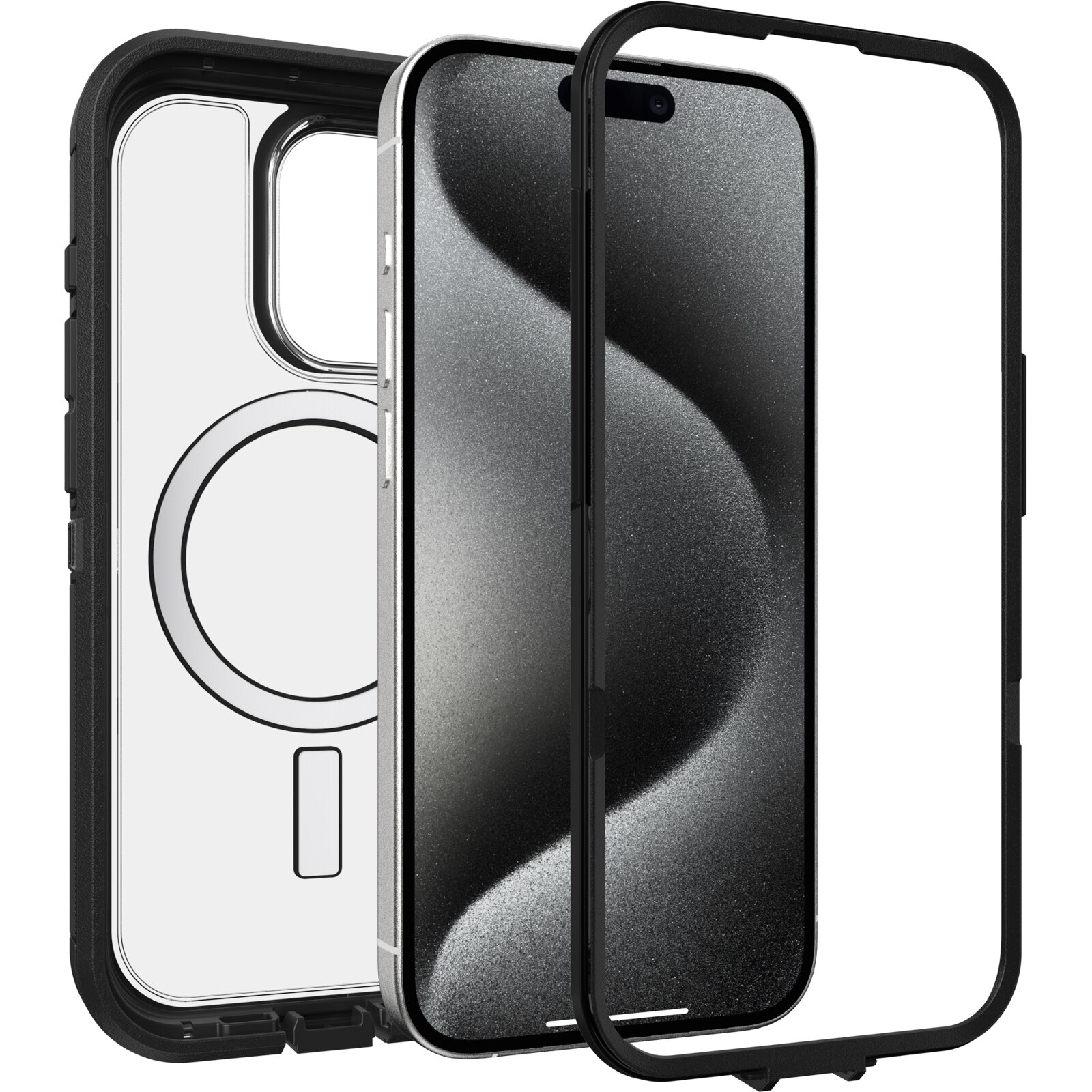 iPhone 15 Pro Defender XT Case Clear/Black