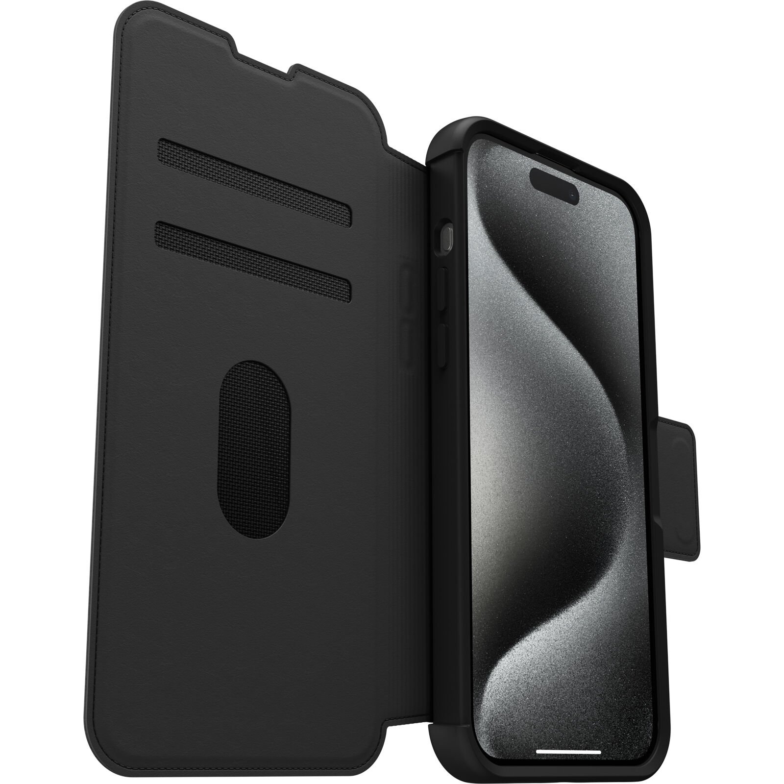 iPhone 15 Pro Max Strada MagSafe Wallet Case Black