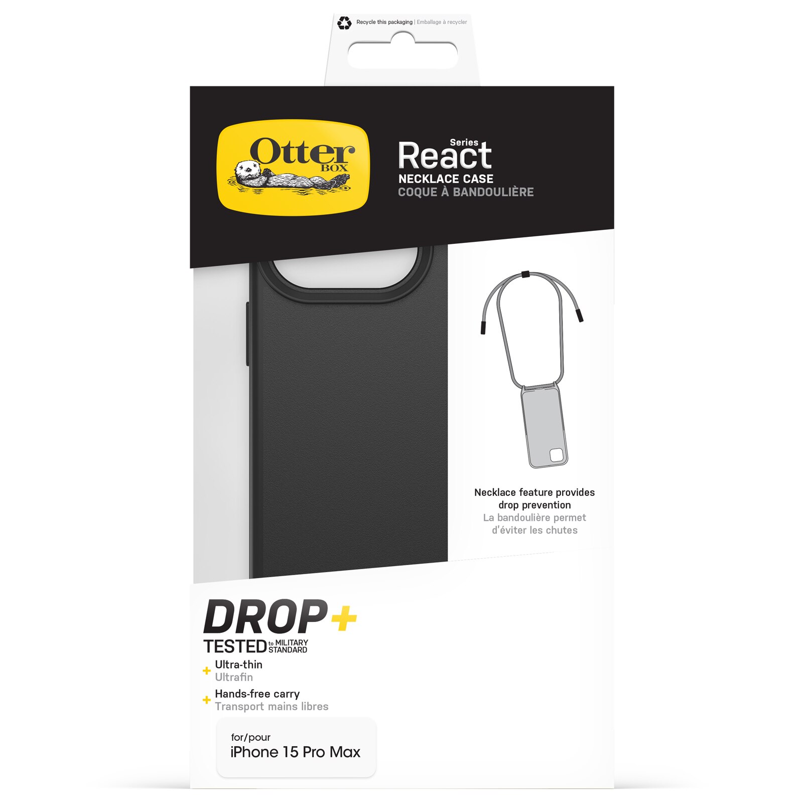 iPhone 15 Pro Max React Necklace MagSafe Case Black