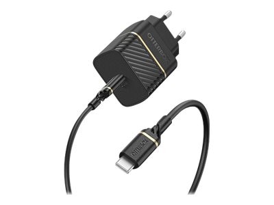 Fast Charge Wall Charger + Cable USB-C 20W Black