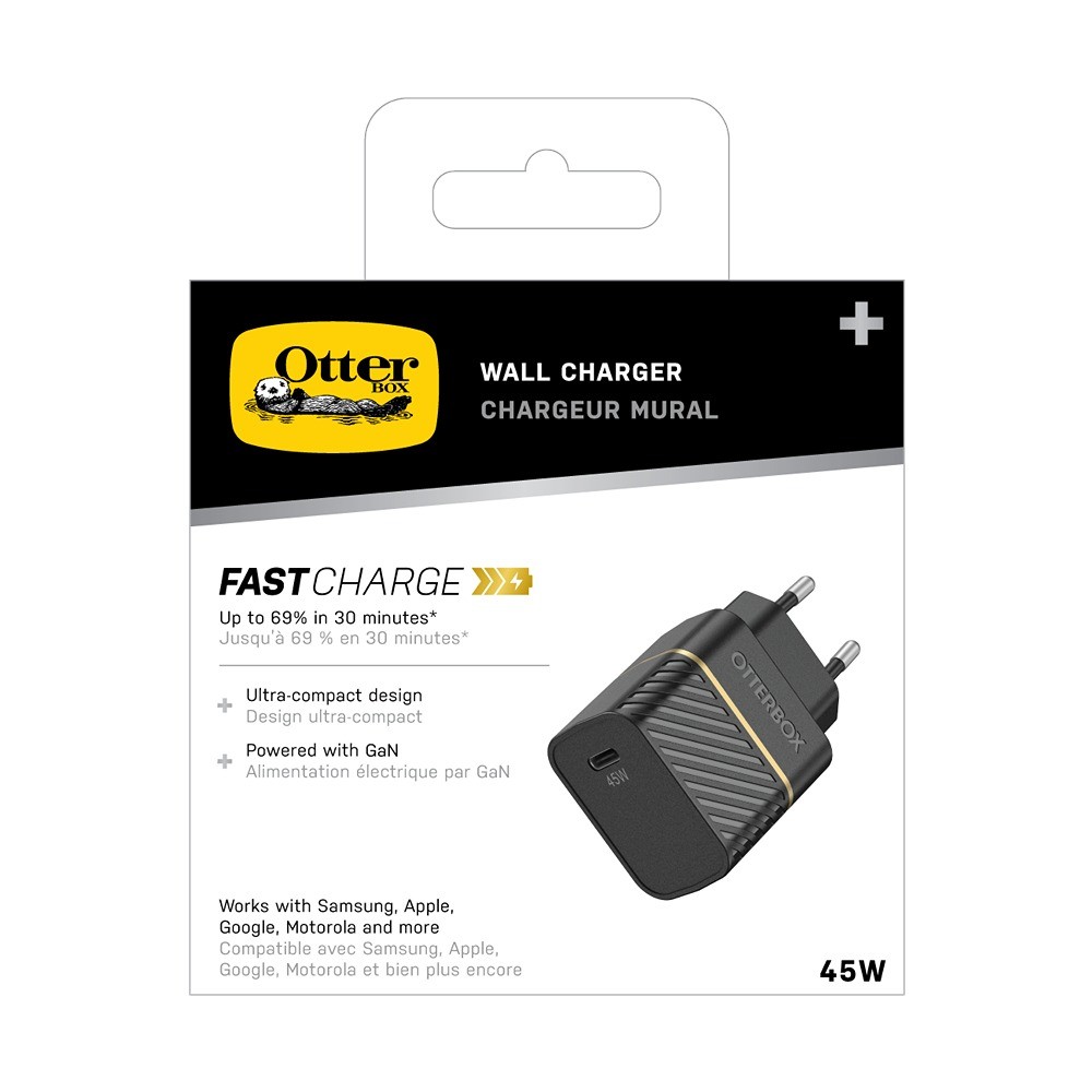 Power Adapter 45W USB-C GaN Power Delivery Black