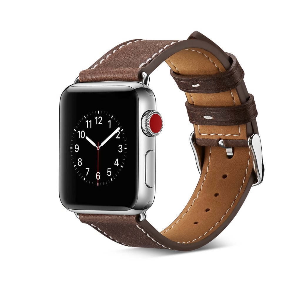 Apple Watch 45mm Series 8 Leather Strap Brown