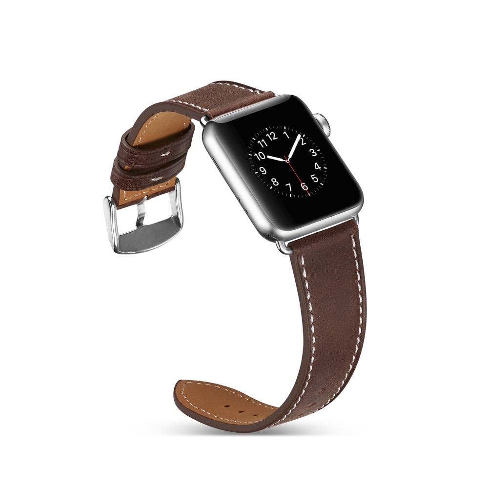 Apple Watch 45mm Series 8 Leather Strap Brown