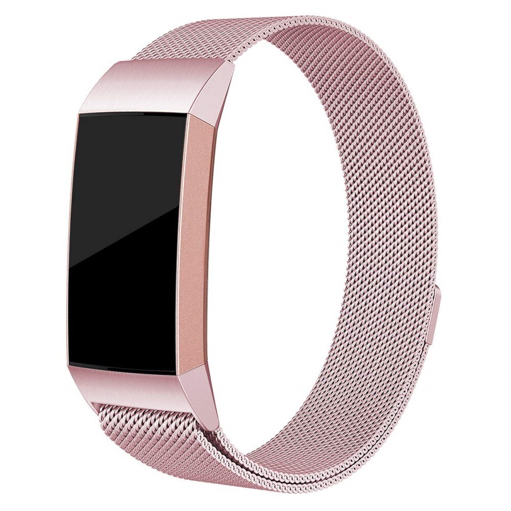 Fitbit Charge 4/Charge 3 Milanese Loop Band Pink