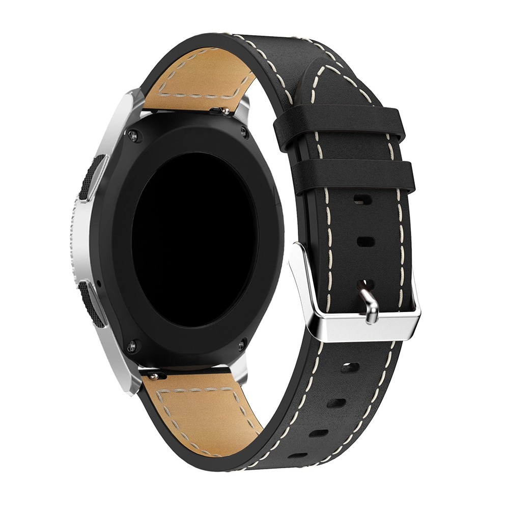 Universal 22mm Leather Strap Black