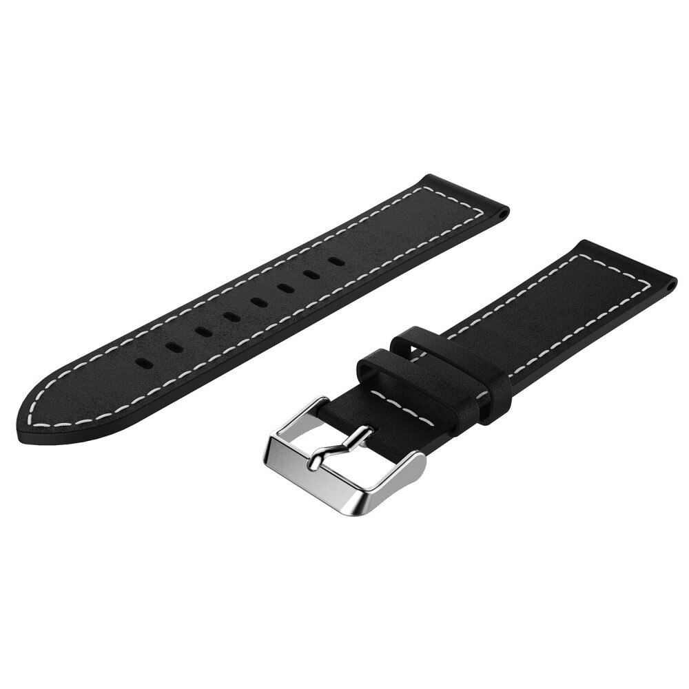 Universal 22mm Leather Strap Black