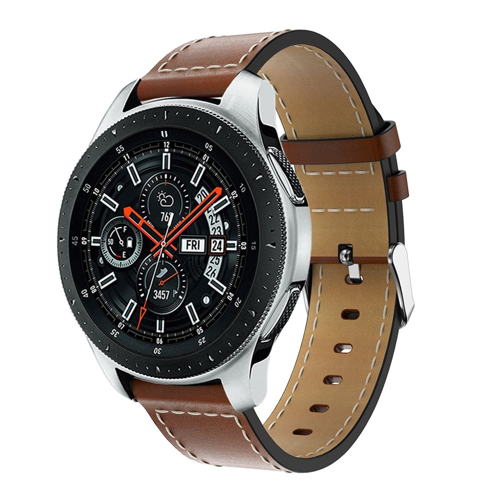 Universal 20mm Leather Strap Cognac/Silver