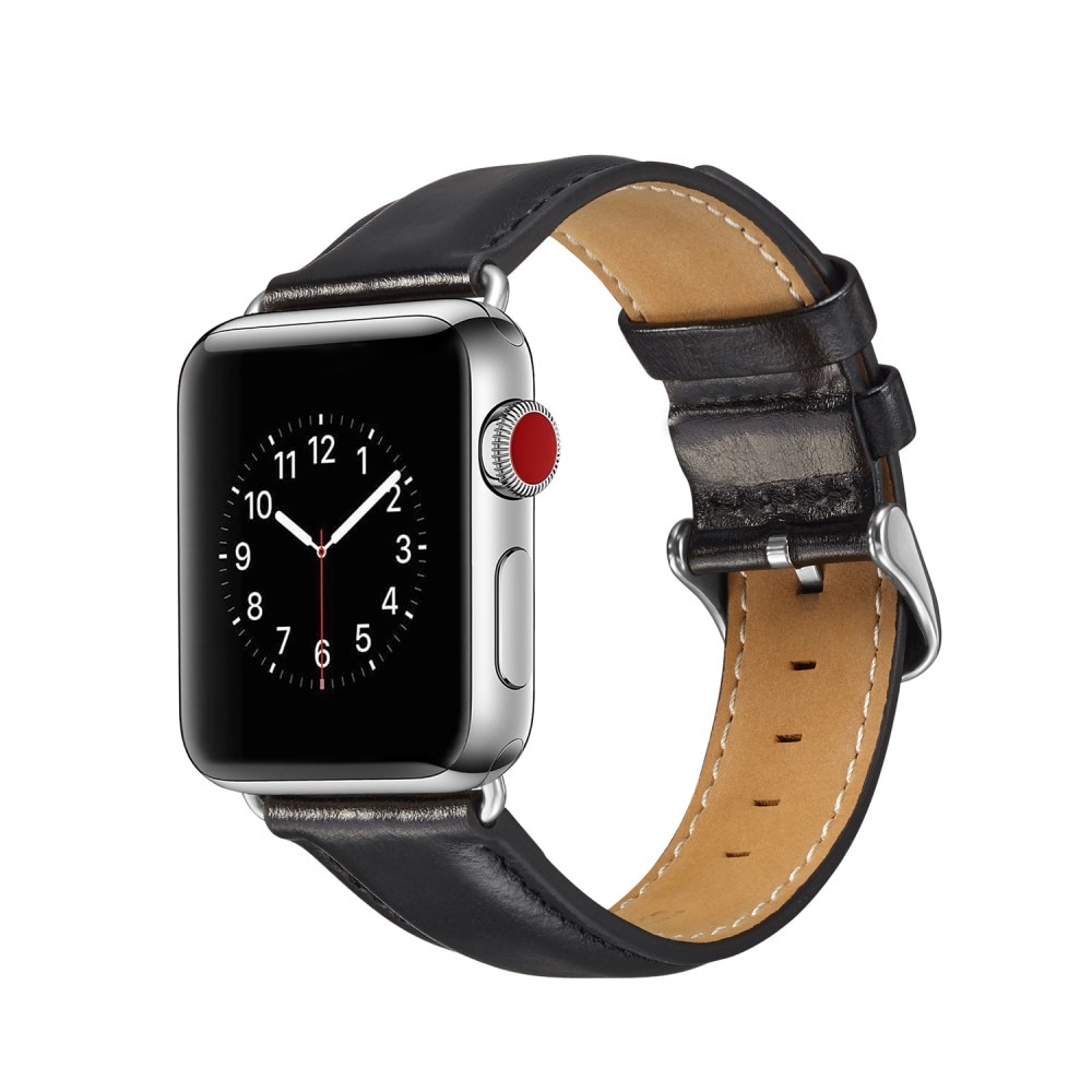 Apple Watch 41mm Series 8 Premium Leather Band Black