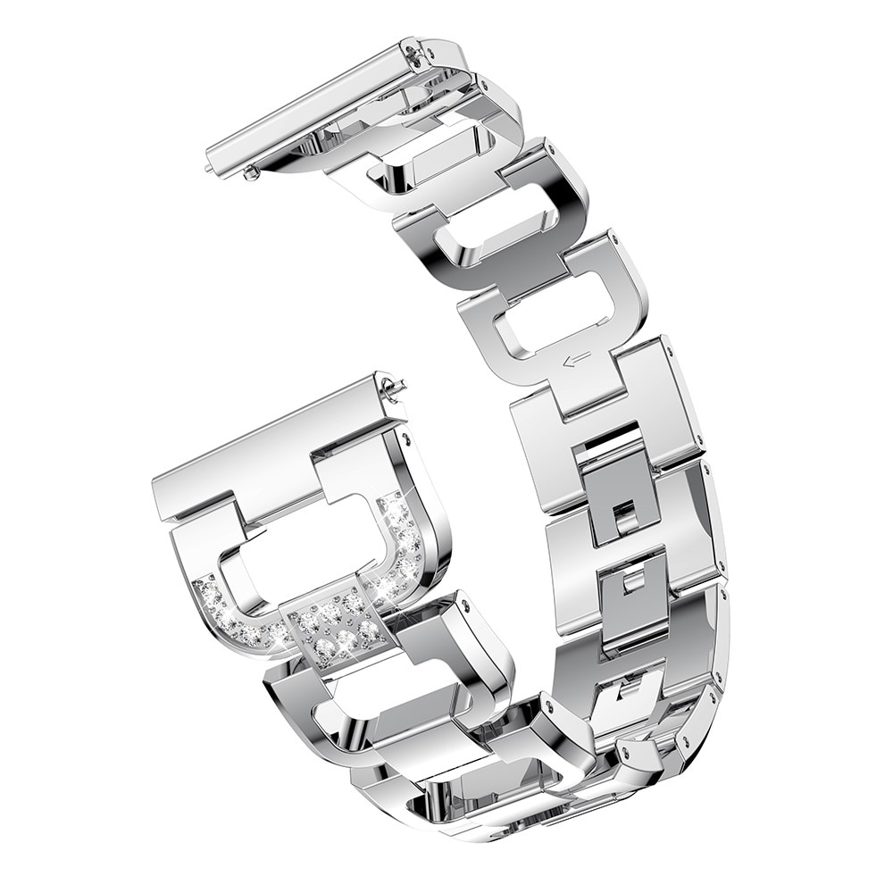 Garmin Vivoactive 4/Venu 2 Rhinestone Bracelet Silver