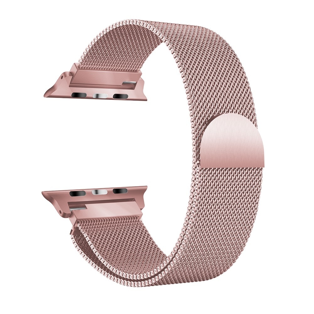 Apple Watch 41mm Series 9 Milanese Loop Band Pink Gold