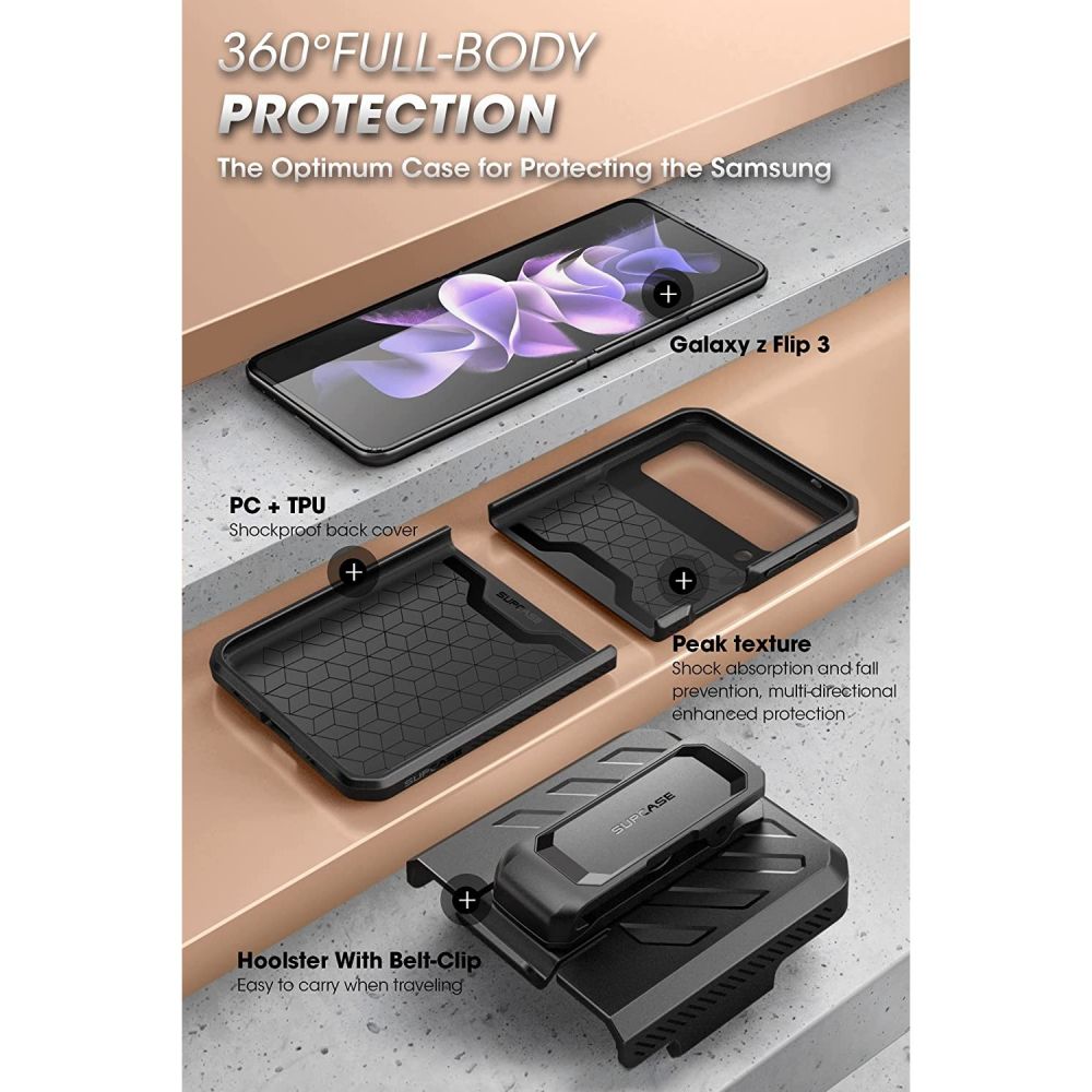 Samsung Galaxy Z Flip 3 Unicorn Beetle Pro Case Black