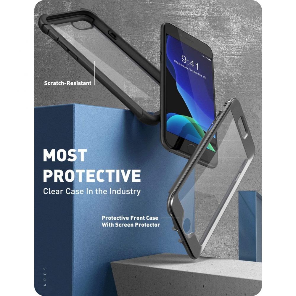 iPhone 7/8/SE Ares Clear Case Black