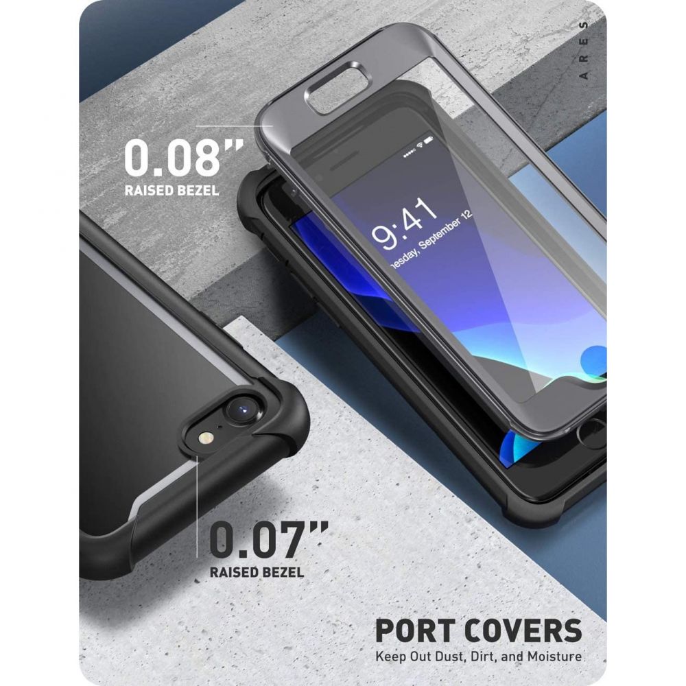 iPhone 7/8/SE Ares Clear Case Black