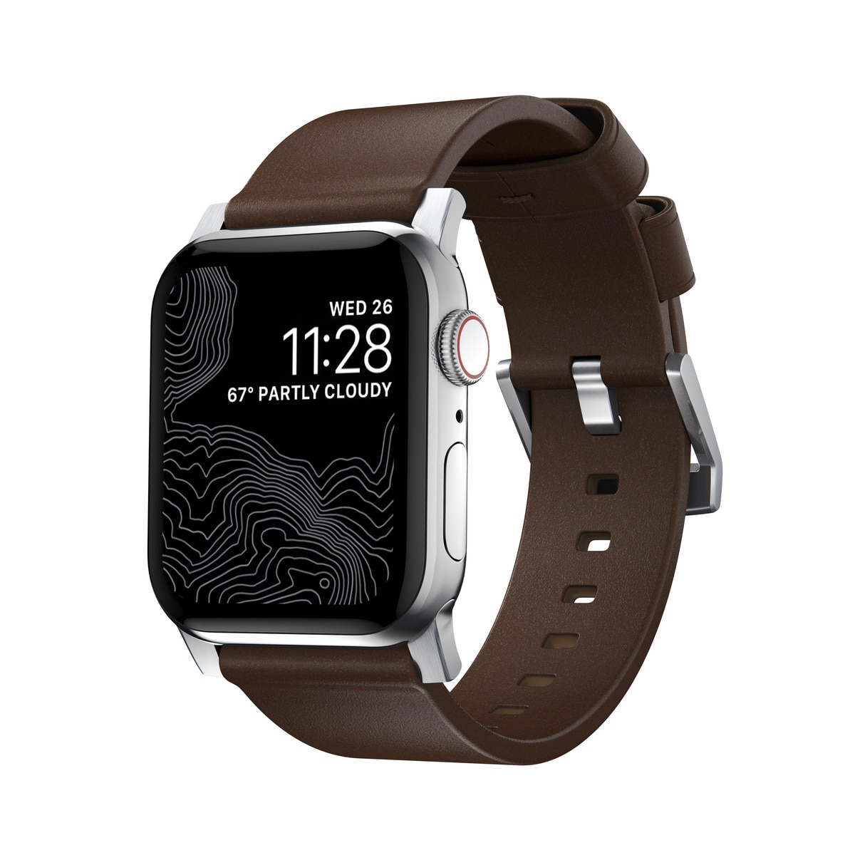 Apple Watch 38/40/41 mm Modern Band Horween Leather Rustic Brown (Silver Hardware)
