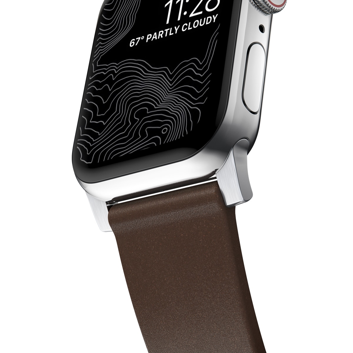 Apple Watch 38mm Modern Band Horween Leather Rustic Brown (Silver Hardware)