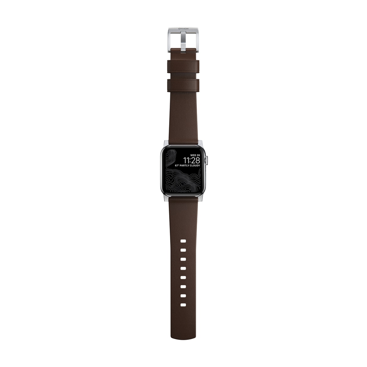 Apple Watch 41mm Series 8 Modern Band Horween Leather Rustic Brown (Silver Hardware)