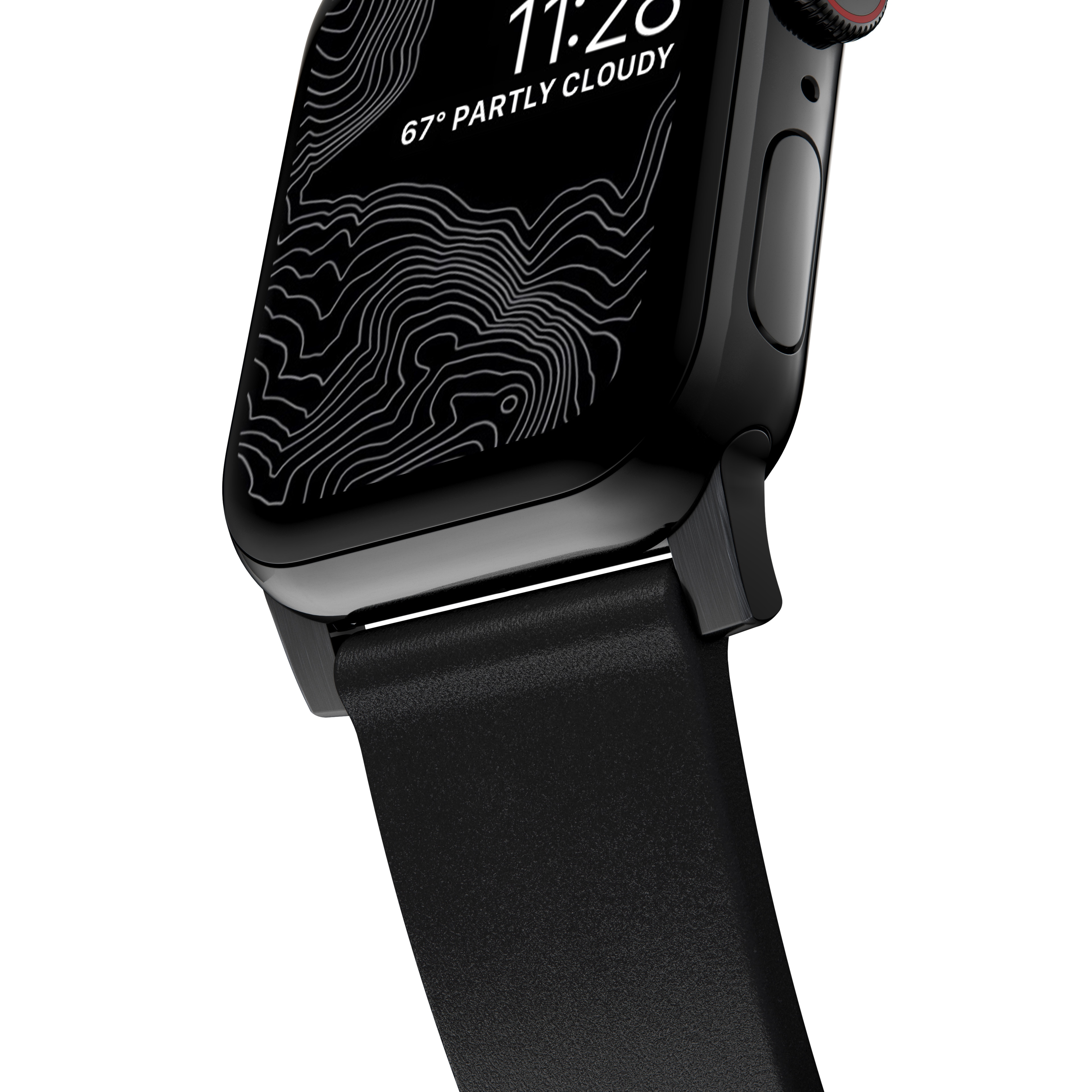 Apple Watch 44mm Modern Band Horween Leather Black (Black Hardware)