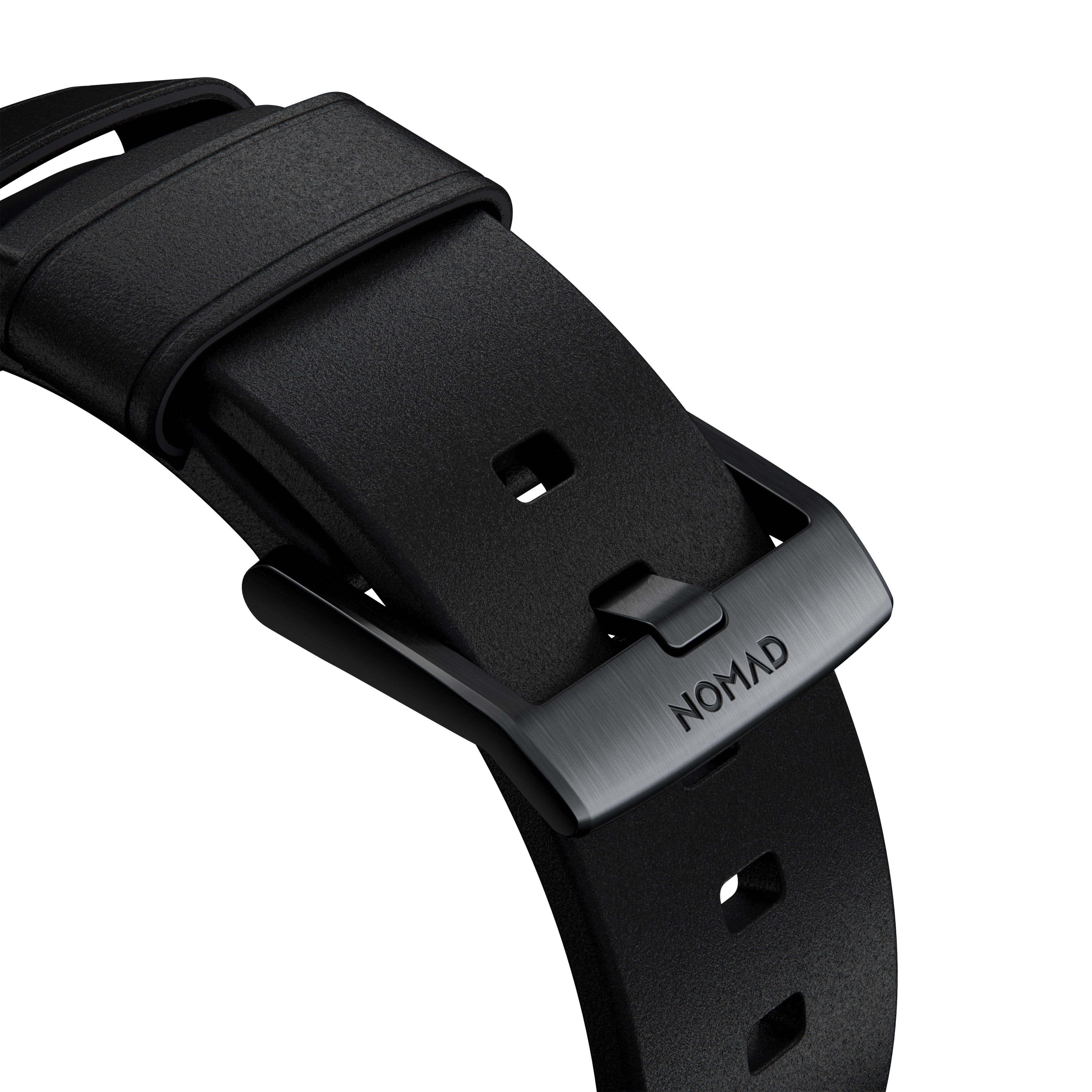 Apple Watch 44mm Modern Band Horween Leather Black (Black Hardware)