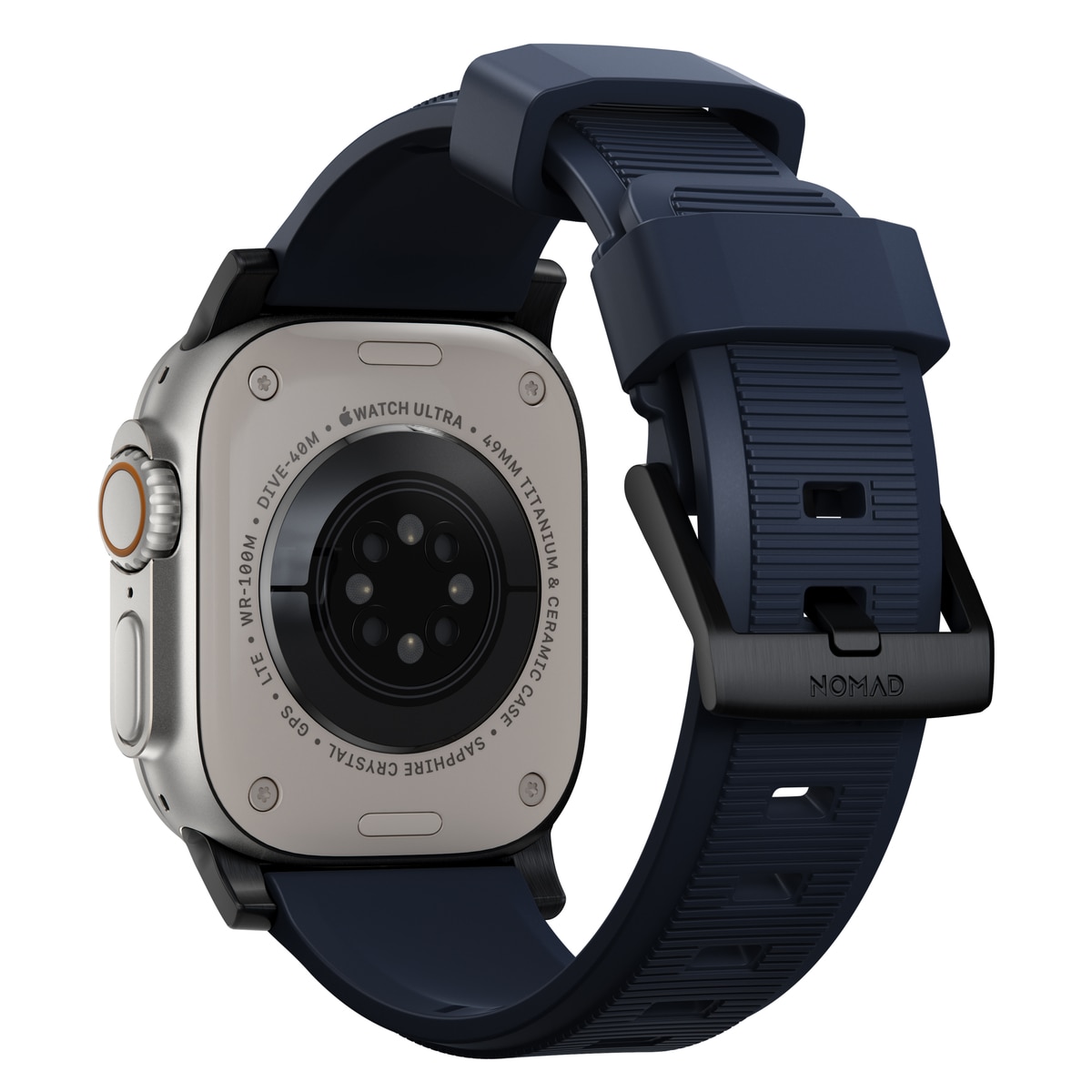 Apple Watch 44mm Rugged Band Atlantic Blue (Black Hardware)