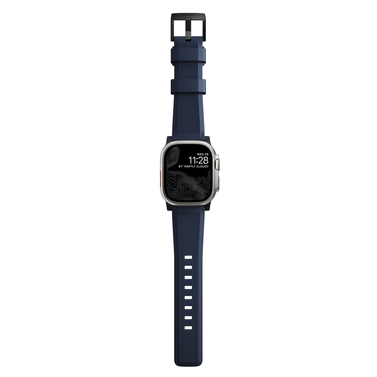 Apple Watch SE 44mm Rugged Band Atlantic Blue (Black Hardware)