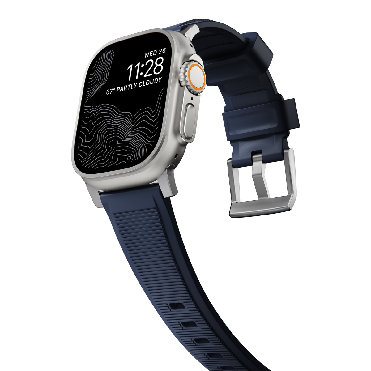 Apple Watch Ultra 49mm Rugged Band Atlantic Blue (Silver Hardware)