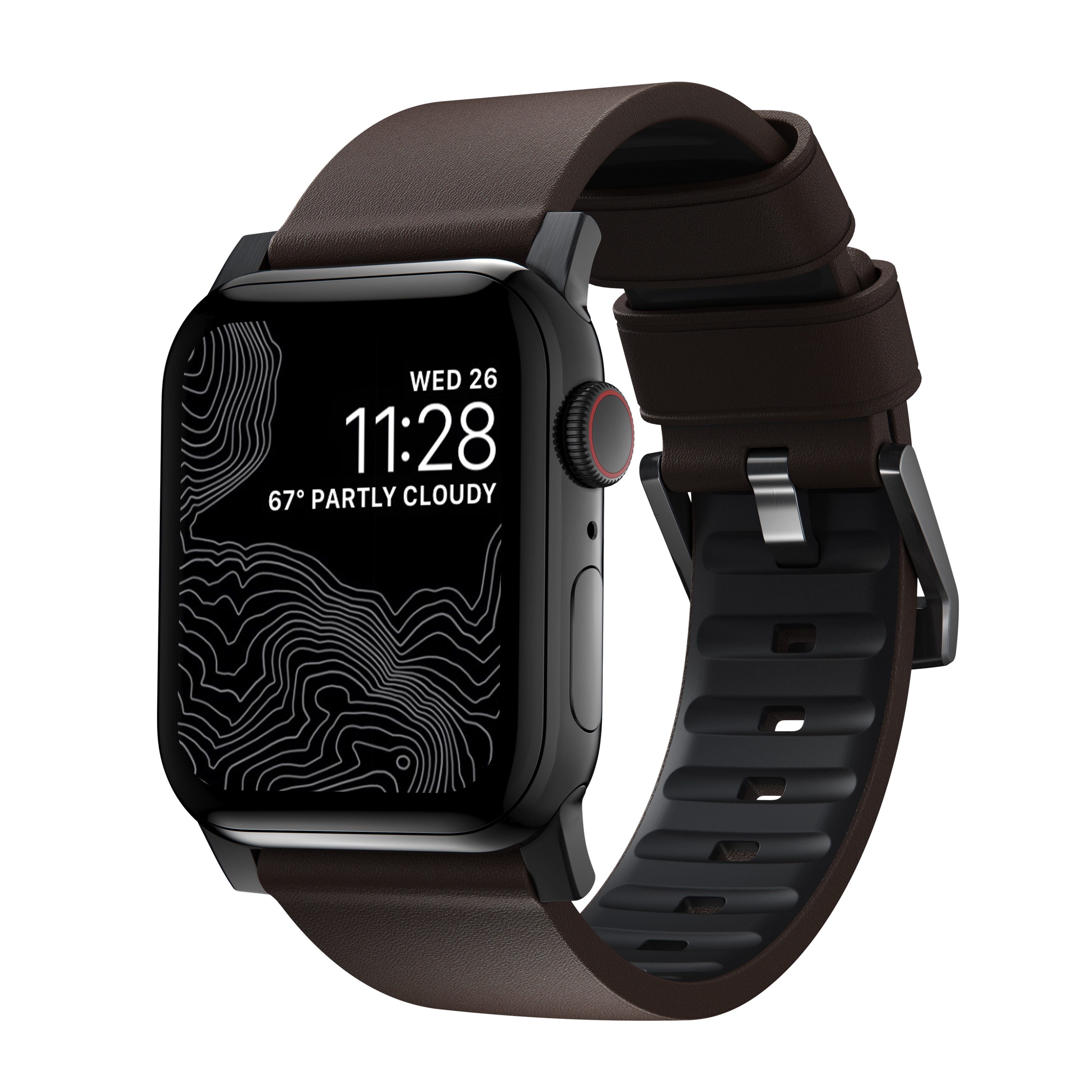 Apple Watch 45mm Series 8 Active Band Pro Classic Brown (Black Hardware)